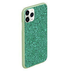 Чехол iPhone 11 Pro матовый Малахитовая текстура, цвет: 3D-салатовый — фото 2