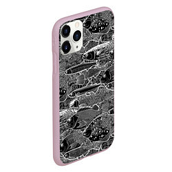 Чехол iPhone 11 Pro матовый Экзотические рыбы и кораллы, цвет: 3D-розовый — фото 2