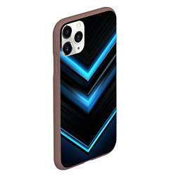 Чехол iPhone 11 Pro матовый Галактическая абстракция синяя, цвет: 3D-коричневый — фото 2