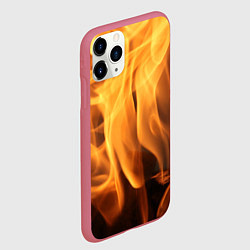 Чехол iPhone 11 Pro матовый Языки пламень, цвет: 3D-малиновый — фото 2