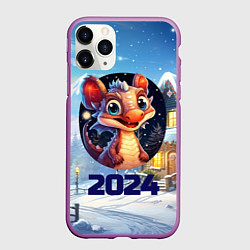 Чехол iPhone 11 Pro матовый Миниатюрный представитель зимы, цвет: 3D-фиолетовый