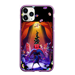 Чехол iPhone 11 Pro матовый Pomni looking for exit the Amazing Digital Circus, цвет: 3D-фиолетовый