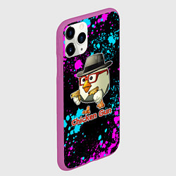 Чехол iPhone 11 Pro матовый Chicken gun - neon, цвет: 3D-фиолетовый — фото 2
