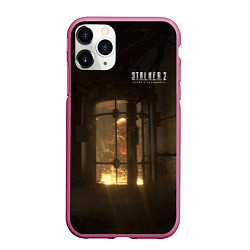 Чехол iPhone 11 Pro матовый STALKER 2 монстр в колбе, цвет: 3D-малиновый