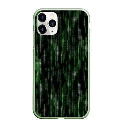 Чехол iPhone 11 Pro матовый Матричный паттерн, цвет: 3D-салатовый