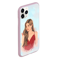 Чехол iPhone 11 Pro матовый Дахён Твайс, цвет: 3D-розовый — фото 2