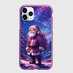 Чехол iPhone 11 Pro матовый Cartoon Santa, цвет: 3D-фиолетовый
