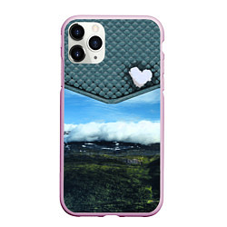 Чехол iPhone 11 Pro матовый Облачные сердца, цвет: 3D-розовый