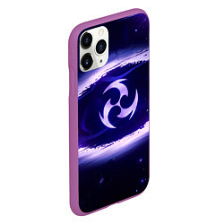 Чехол iPhone 11 Pro матовый Genshin Impact Raiden sign, цвет: 3D-фиолетовый — фото 2