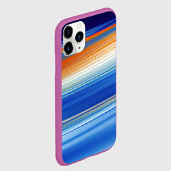 Чехол iPhone 11 Pro матовый Оранжевые и синий градиент, цвет: 3D-фиолетовый — фото 2