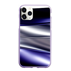 Чехол iPhone 11 Pro матовый Белая абстракция на фиолетовом, цвет: 3D-светло-сиреневый