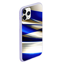 Чехол iPhone 11 Pro матовый Blue white abstract, цвет: 3D-светло-сиреневый — фото 2