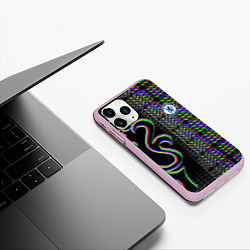 Чехол iPhone 11 Pro матовый Chelsea fc glitch, цвет: 3D-розовый — фото 2
