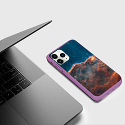 Чехол iPhone 11 Pro матовый Туманность Киля наблюдаемая телескопом Уэбба, цвет: 3D-фиолетовый — фото 2