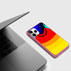 Чехол iPhone 11 Pro матовый Цветные фигуры, цвет: 3D-малиновый — фото 2