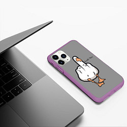 Чехол iPhone 11 Pro матовый Duck you, цвет: 3D-фиолетовый — фото 2