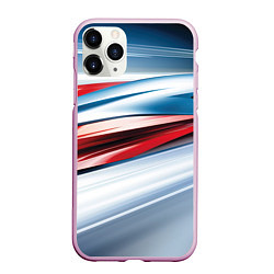 Чехол iPhone 11 Pro матовый Белая синяя красная абстракция, цвет: 3D-розовый