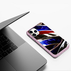 Чехол iPhone 11 Pro матовый Металлические абстрактные вставки, цвет: 3D-розовый — фото 2