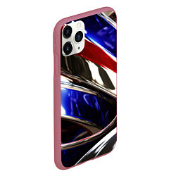 Чехол iPhone 11 Pro матовый Металлические абстрактные вставки, цвет: 3D-малиновый — фото 2