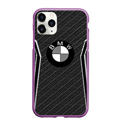 Чехол iPhone 11 Pro матовый BMW carbon sport, цвет: 3D-фиолетовый