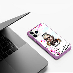 Чехол iPhone 11 Pro матовый Lil peep rap band, цвет: 3D-фиолетовый — фото 2