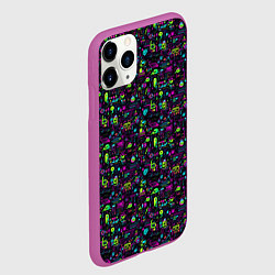 Чехол iPhone 11 Pro матовый Принт в стиле киберпанк, цвет: 3D-фиолетовый — фото 2
