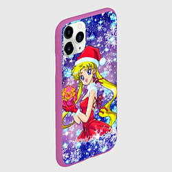 Чехол iPhone 11 Pro матовый Новогодняя Сейлор Мун, цвет: 3D-фиолетовый — фото 2