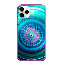 Чехол iPhone 11 Pro матовый Фрактальная абстракция 3, цвет: 3D-фиолетовый