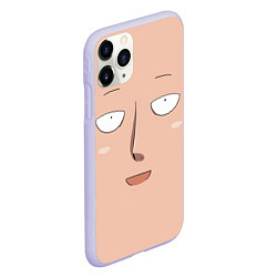 Чехол iPhone 11 Pro матовый Ван панч мен улыбочка Сайтама, цвет: 3D-светло-сиреневый — фото 2