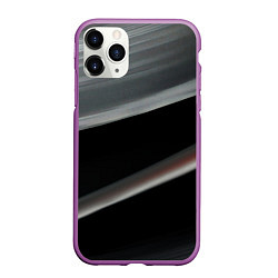 Чехол iPhone 11 Pro матовый Black grey abstract, цвет: 3D-фиолетовый