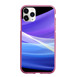 Чехол iPhone 11 Pro матовый Фиолетовая и голубая абстракция, цвет: 3D-малиновый