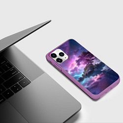 Чехол iPhone 11 Pro матовый Волшебный остров, цвет: 3D-фиолетовый — фото 2