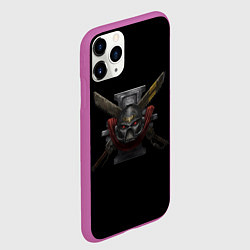 Чехол iPhone 11 Pro матовый Вархаммер - шлем астартес, цвет: 3D-фиолетовый — фото 2