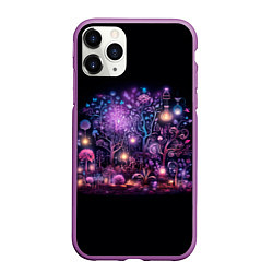 Чехол iPhone 11 Pro матовый Neon in room, цвет: 3D-фиолетовый
