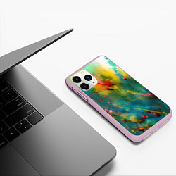 Чехол iPhone 11 Pro матовый Абстрактные мазки краски, цвет: 3D-розовый — фото 2