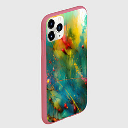 Чехол iPhone 11 Pro матовый Абстрактные мазки краски, цвет: 3D-малиновый — фото 2