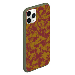 Чехол iPhone 11 Pro матовый Бордово-горчичные пятна, цвет: 3D-темно-зеленый — фото 2