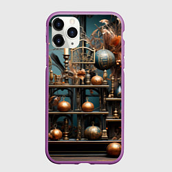 Чехол iPhone 11 Pro матовый Новогодняя полка, цвет: 3D-фиолетовый