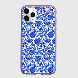 Чехол iPhone 11 Pro матовый Гжель классика