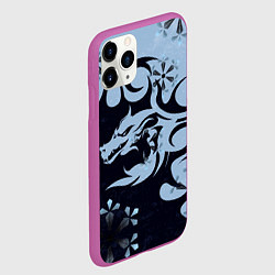 Чехол iPhone 11 Pro матовый Дракон со снежинками, цвет: 3D-фиолетовый — фото 2