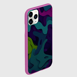 Чехол iPhone 11 Pro матовый Неопределенный яркий камуфляж, цвет: 3D-фиолетовый — фото 2
