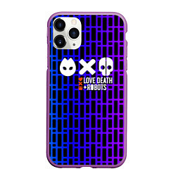 Чехол iPhone 11 Pro матовый Любовь смерть и роботы неон, цвет: 3D-фиолетовый