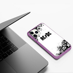 Чехол iPhone 11 Pro матовый AC DC anarchy rock, цвет: 3D-фиолетовый — фото 2