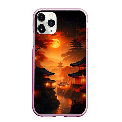 Чехол iPhone 11 Pro матовый Мрачная япония - пейзаж, цвет: 3D-розовый