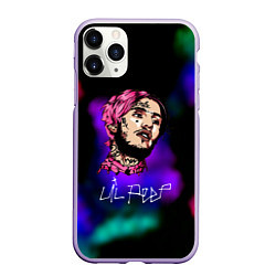 Чехол iPhone 11 Pro матовый Lil peep рэп неоновый градиент, цвет: 3D-светло-сиреневый