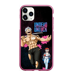 Чехол iPhone 11 Pro матовый Undead Unluck - Fuuko and Andy, цвет: 3D-малиновый