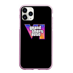 Чехол iPhone 11 Pro матовый Gta 6 logo, цвет: 3D-розовый