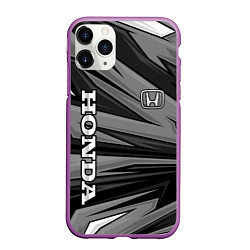 Чехол iPhone 11 Pro матовый Honda - монохромный спортивный, цвет: 3D-фиолетовый