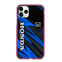 Чехол iPhone 11 Pro матовый Honda motors - синяя спортивная абстракция