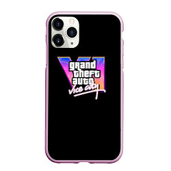 Чехол iPhone 11 Pro матовый Gta 6 vice city logo